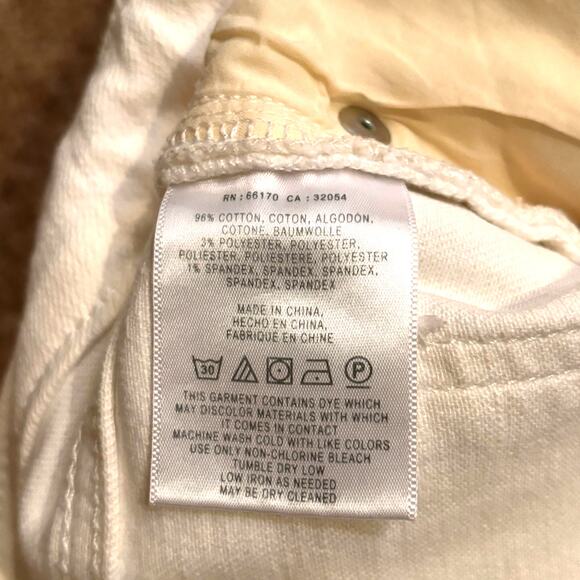 Pilcro & the Letterpress Straight Fit Mid Rise Cream Ivory Jeans Women's Size 29 - Picture 8 of 8